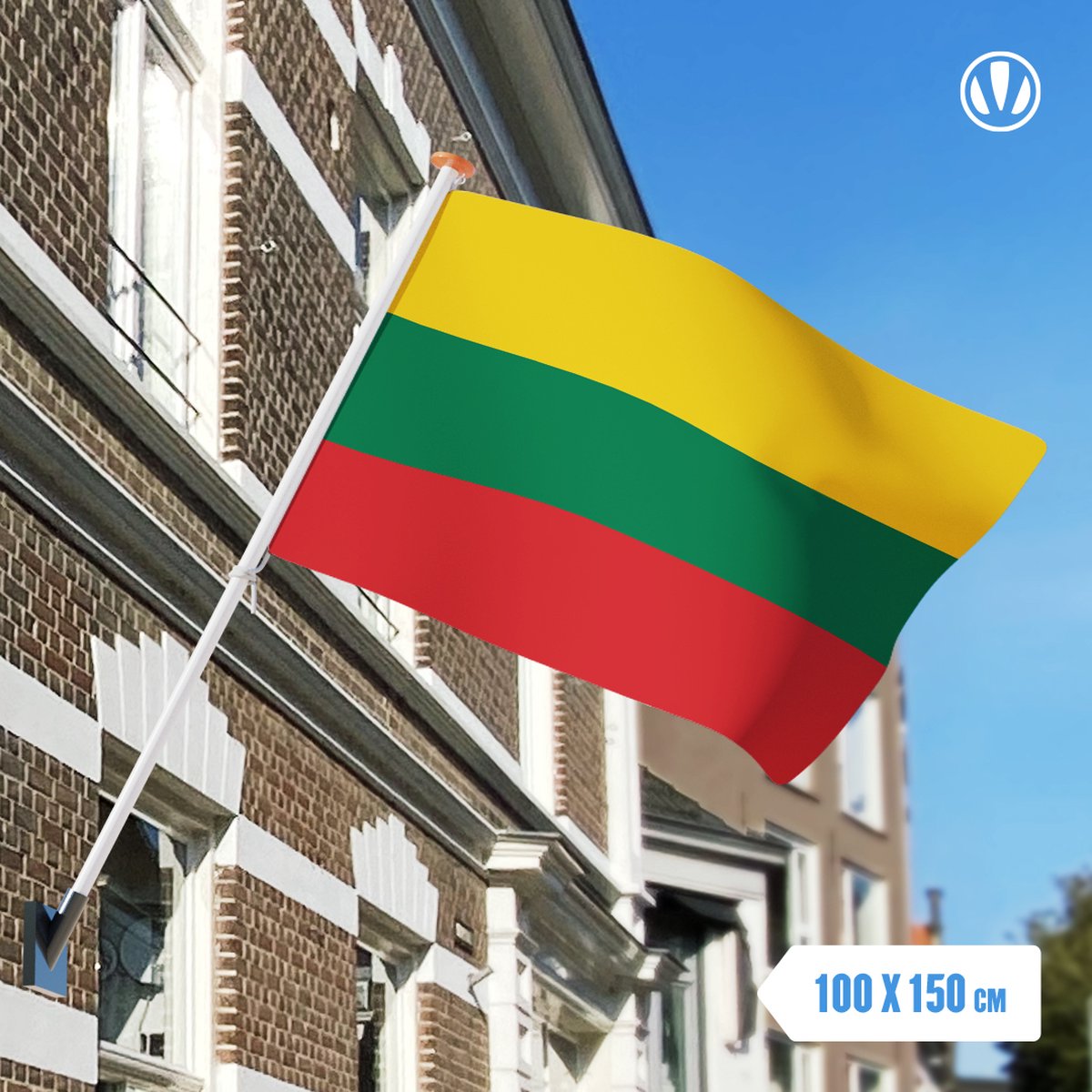 vlag Litouwen 100x150cm | Spunpoly